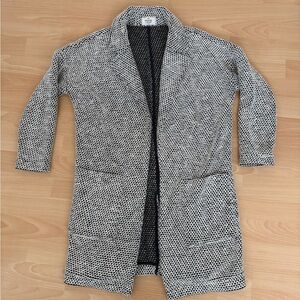 SF CA MARINE LAYER Black & White Knit Open-Front Lightweight Jacket / Cardigan